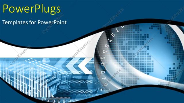  Presentation with computer components - Digital globe with computer components background