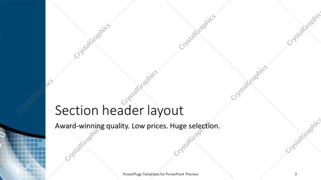 Section Header presentation slide layout