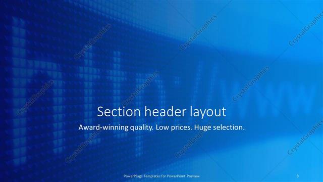 Section Header presentation slide layout