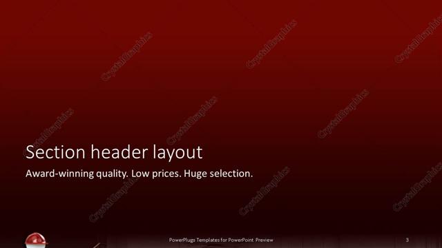 Section Header presentation slide layout