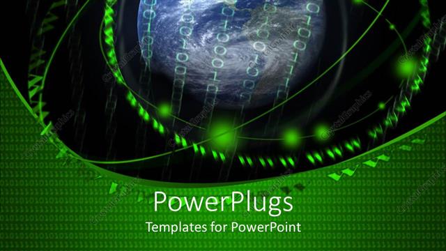  Presentation with universe - Digital universe metaphor with letter 2 and binary around globe, Earth, world
