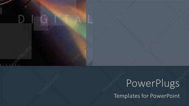  Presentation with prism - Digital word with CD blocks and rainbow prism, gray and blue