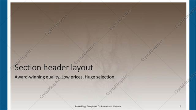 Section Header presentation slide layout