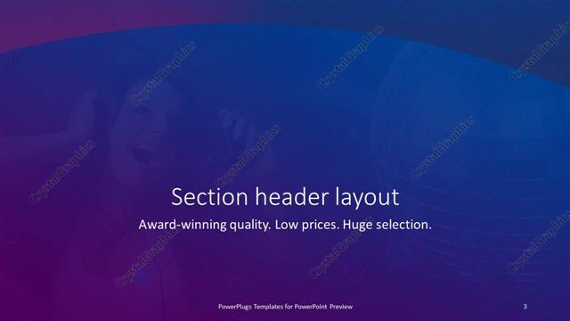 Section Header presentation slide layout