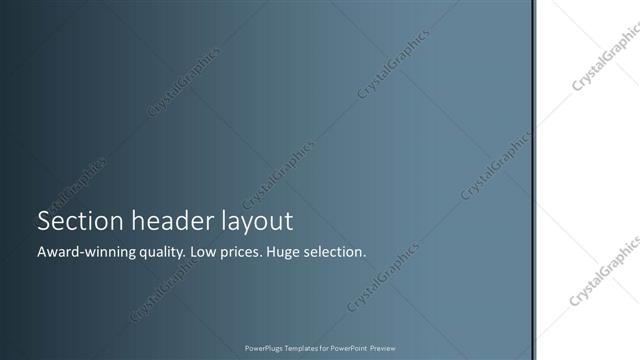 Section Header presentation slide layout