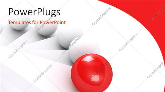  Presentation with stairs - Distinct red sphere among other white spheres over white background?