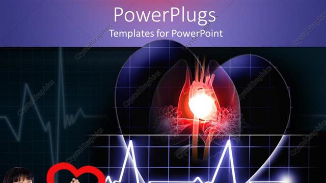  Presentation with blue wave - Doctor in blue with a wave line from a beating heart