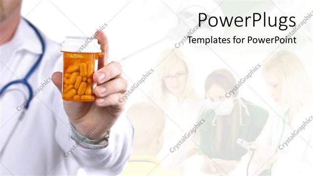  Presentation with capsules - A doctor with capsules and the reflection in the background