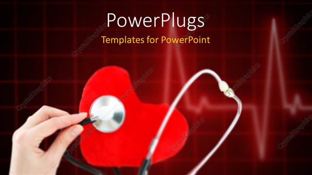  Presentation with heartbeat - A doctor checking a heart with heartbeat line in background