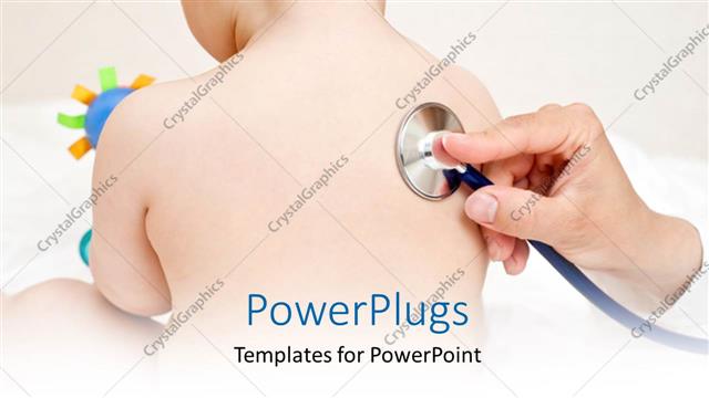  Presentation with exam - A doctor checking the kid with stethoscope