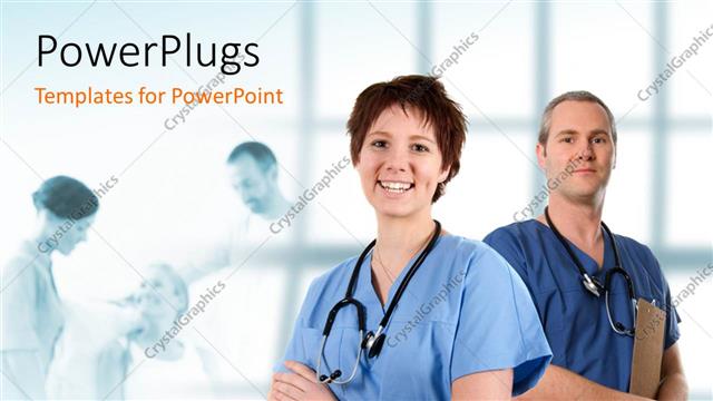  Presentation with treatment - A doctor and his colleague with treatment in background