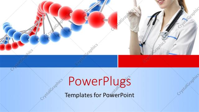 Presentation with dna structure - A doctor with a DNA structure and white background