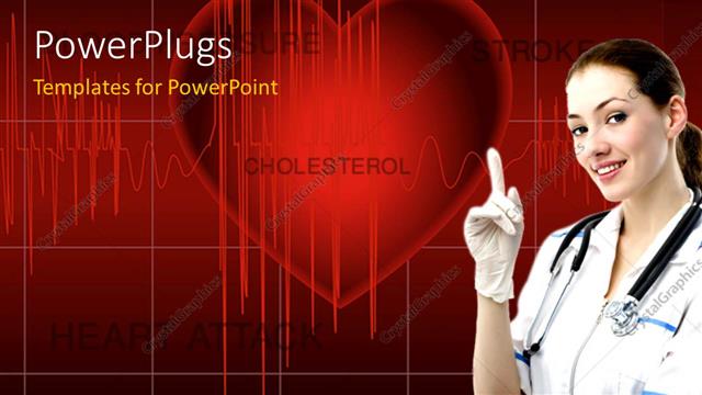  Presentation with heartbeat - A doctor with a heart and heartbeat line in the background