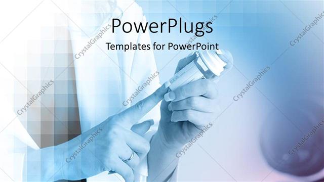  Presentation with prescription drugs - Doctor holding a prescription bottle with drugs on the floor