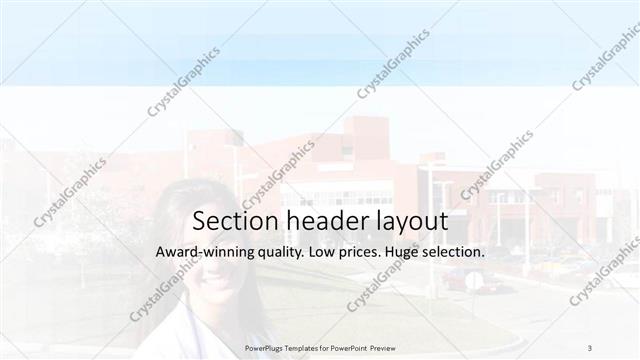 Section Header presentation slide layout