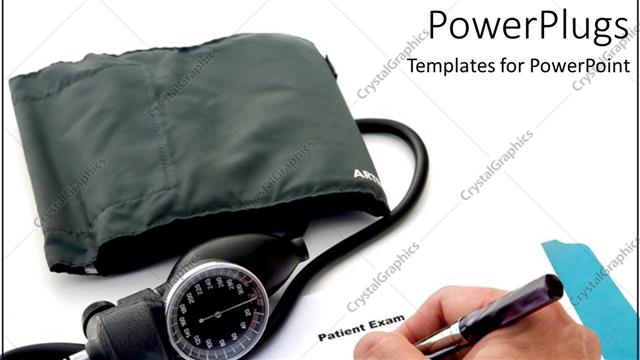  Presentation with doctor - A doctor writing the prescription for the patient along with checking blood pressure