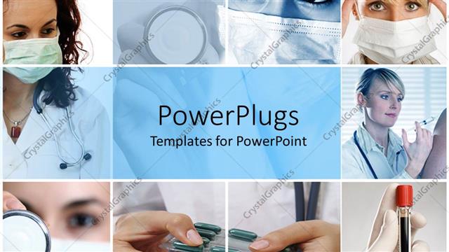  Presentation with collage medical - Doctors performing their duties, Blood, stethoscope, injection