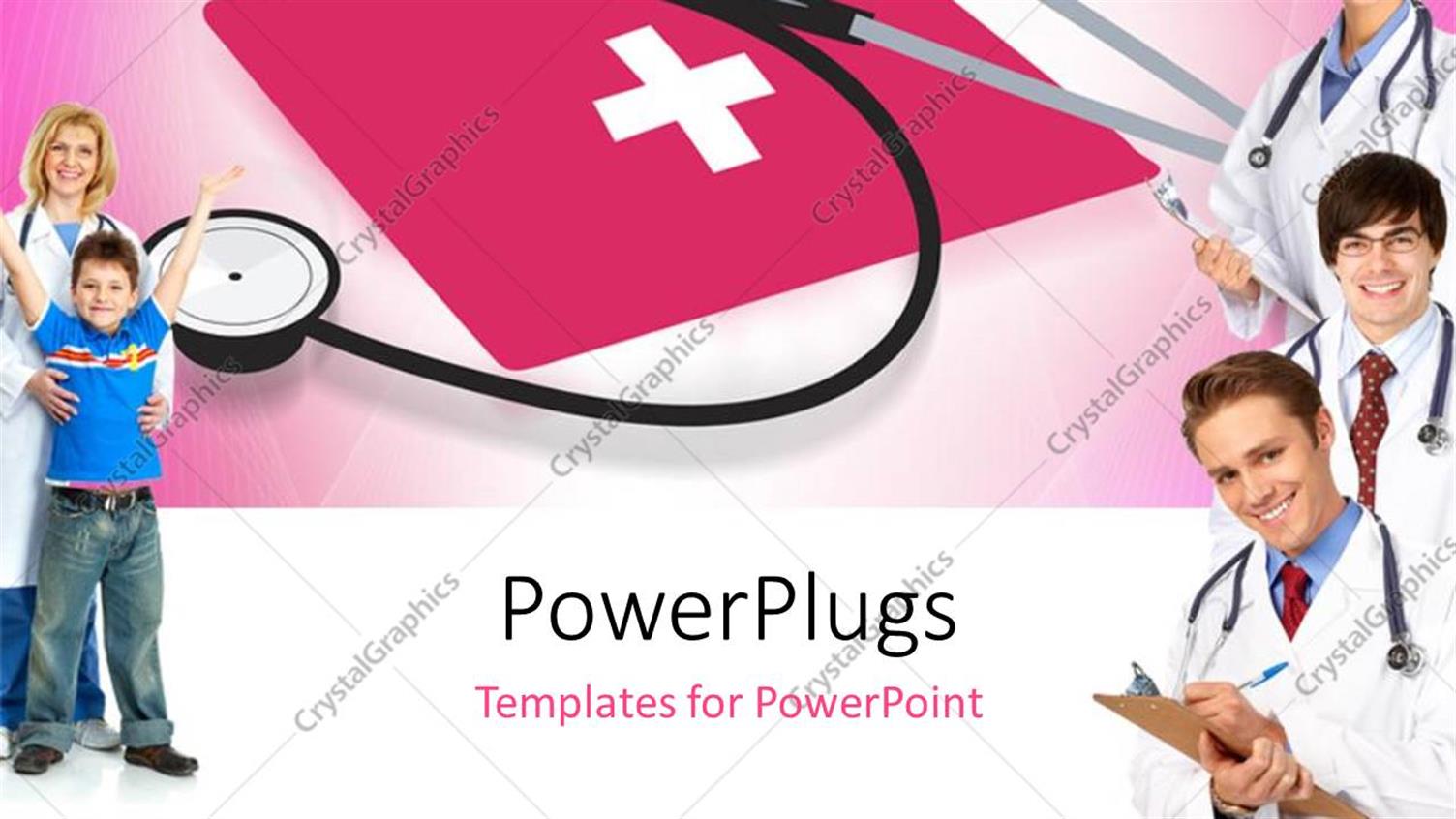 Featuring Doctors with Stethoscope Around Neck and Red Cross Symbol 