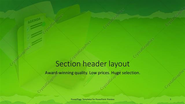 Section Header presentation slide layout