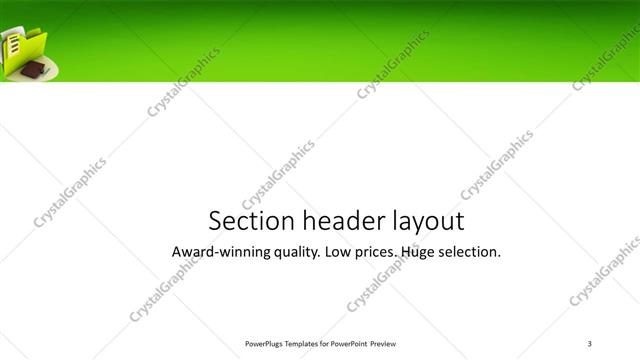 Section Header presentation slide layout