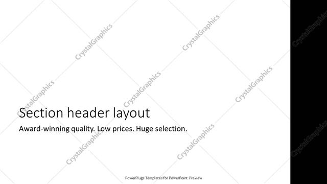 Section Header presentation slide layout