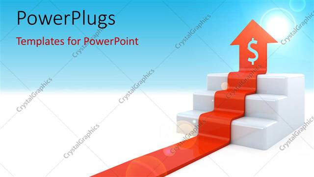  Presentation with dollar - An arrow with a number of stairs