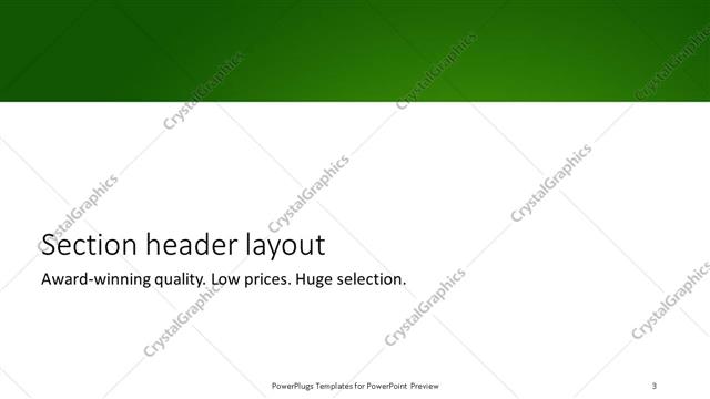 Section Header presentation slide layout