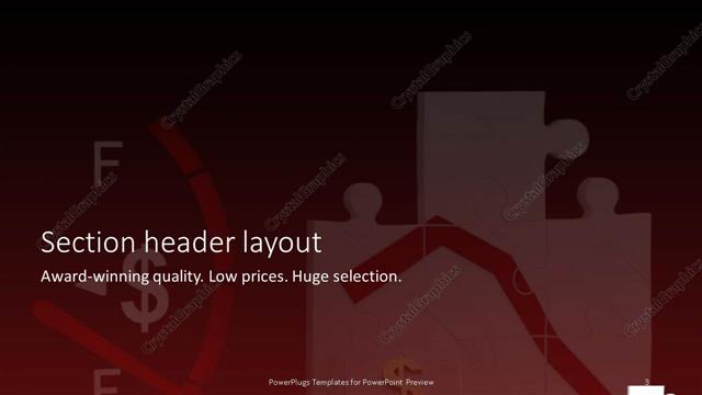 Section Header presentation slide layout
