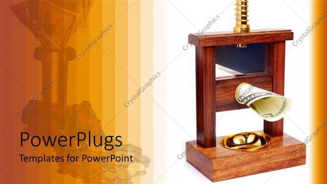  Presentation with inflation - A dollar note with  screw and reflection in the background