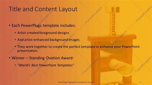 Title and Content presentation slide layout