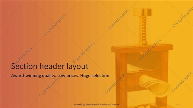 Section Header presentation slide layout