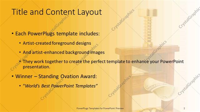 Title and Content presentation slide layout