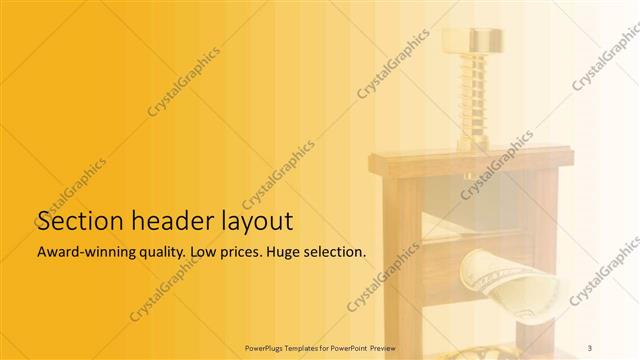 Section Header presentation slide layout