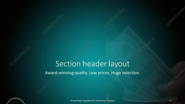 Section Header presentation slide layout