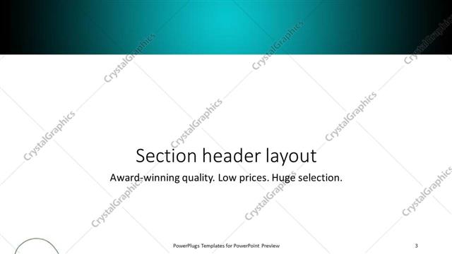 Section Header presentation slide layout