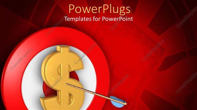  Presentation with target - A dollar sign with a dart in it and a red and white dart board