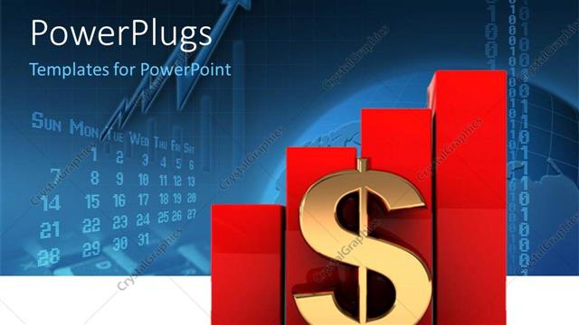  Presentation with dollar sign - A dollar sign with a growth  table and place for text