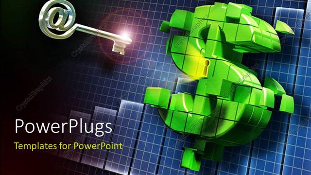  Presentation with dollar sign - A dollar sign with a key in the background