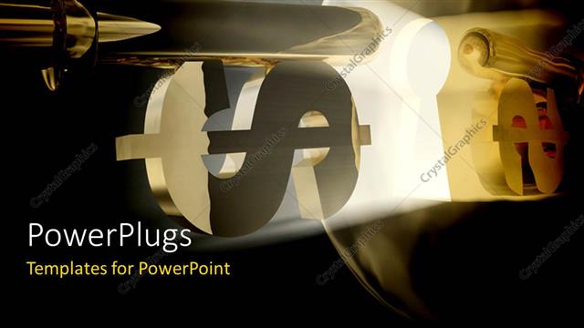  Presentation with dollar sign - A dollar sign with a key in the background