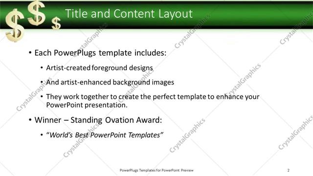 Title and Content presentation slide layout