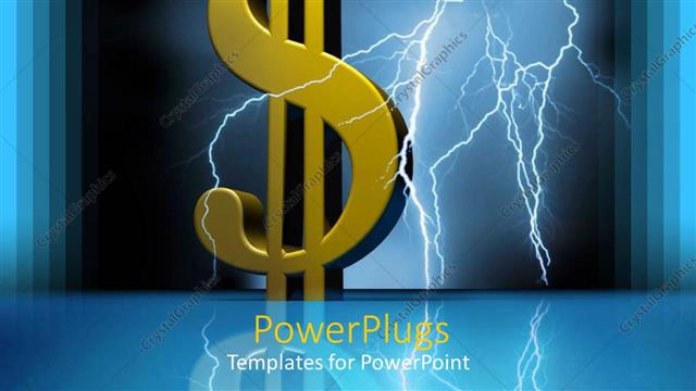  Presentation with dollar sign - A dollar sign with thunderstorms in the background