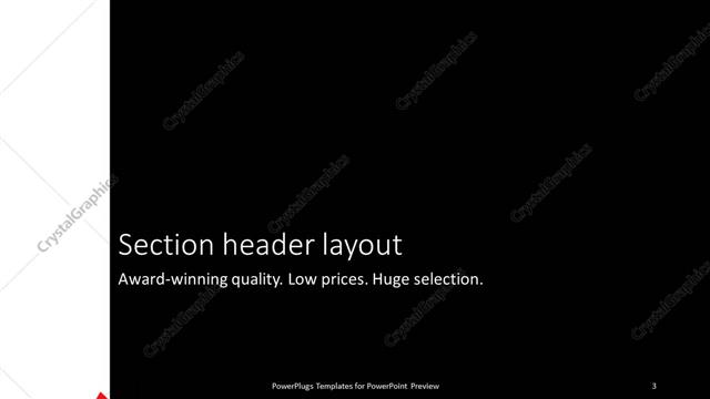 Section Header presentation slide layout