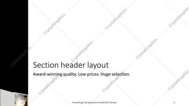 Section Header presentation slide layout