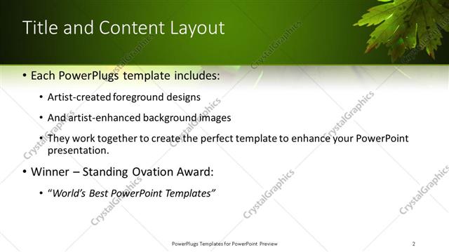 Title and Content presentation slide layout