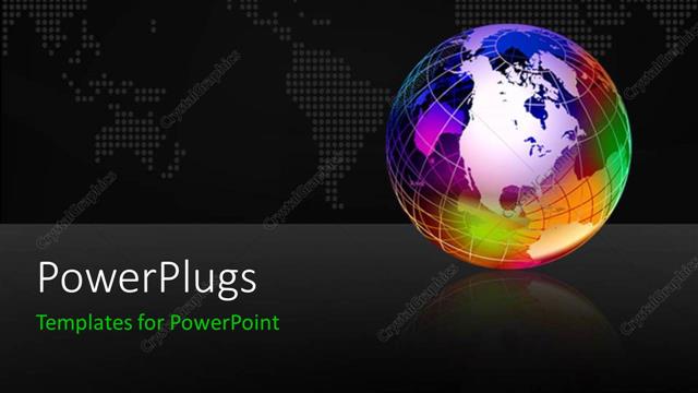 Preview This Beautiful Template for PowerPoint & Google Slides Dots forming world map with colorful earth globe and reflection