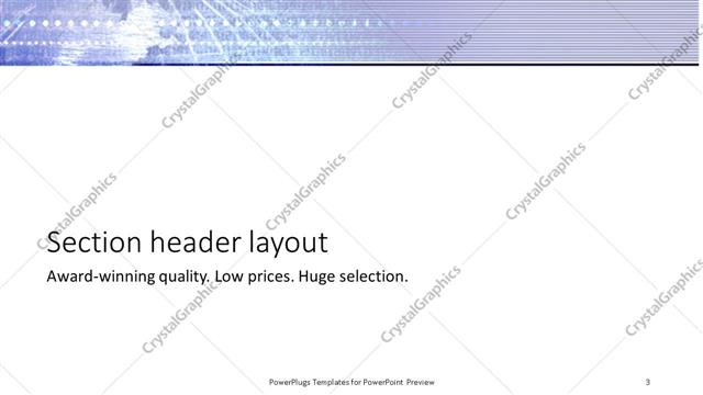 Section Header presentation slide layout