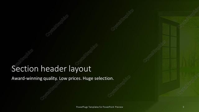 Section Header presentation slide layout