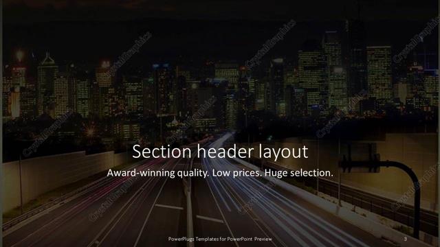 Section Header presentation slide layout