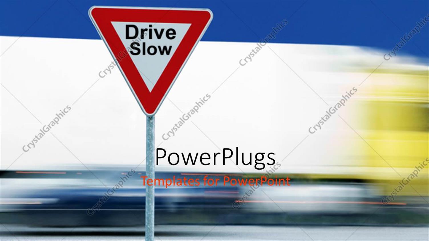 Featuring a Driving Sign with a Road in the Background and Place for Text