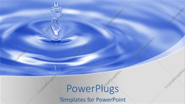  Presentation with drop - A drop of water with bluish background